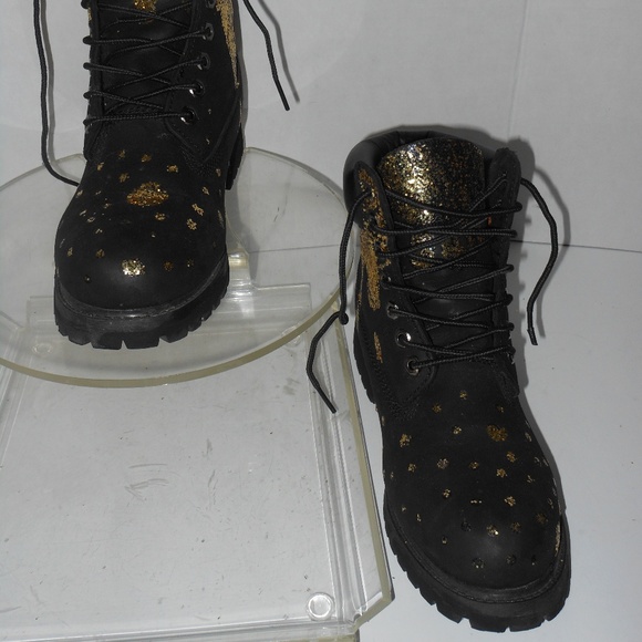 TIMBERLAND BLACK LEATHER SUEDE ANKLE BOOTS SIZE 7 - Picture 3 of 5